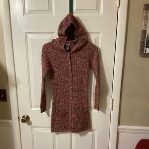 3/$12 Sale  My Life Size S Long Line Hooded Button Up Sweater